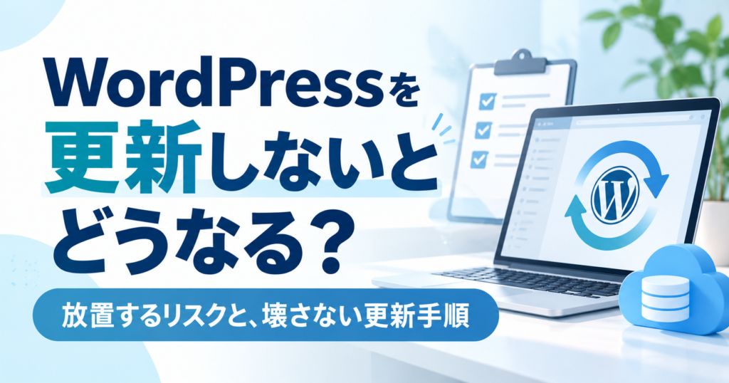 WordPressを更新しないとどうなる？放置するリスクと、壊さない更新手順